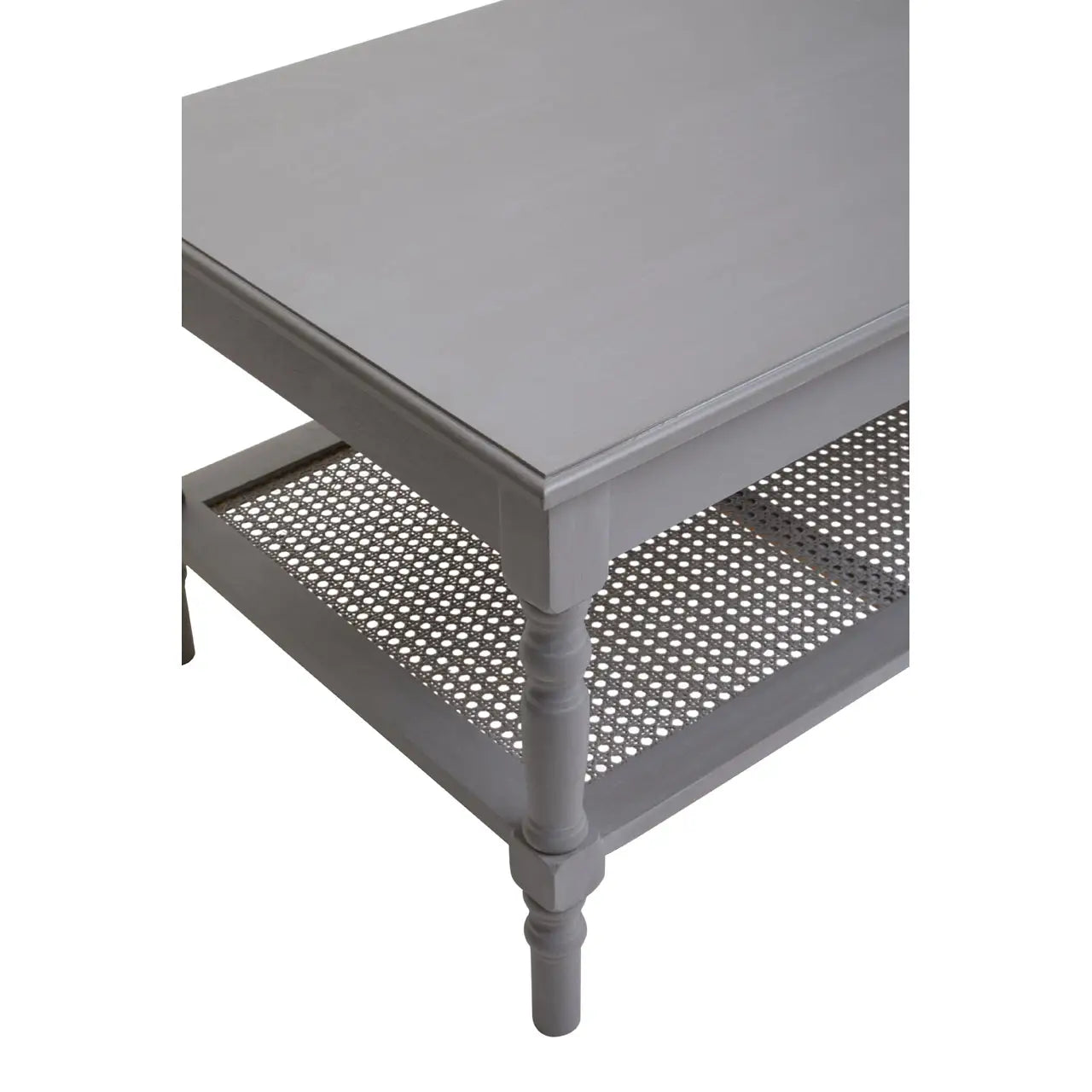 Ester Coffee Table With Rattan Shelf
