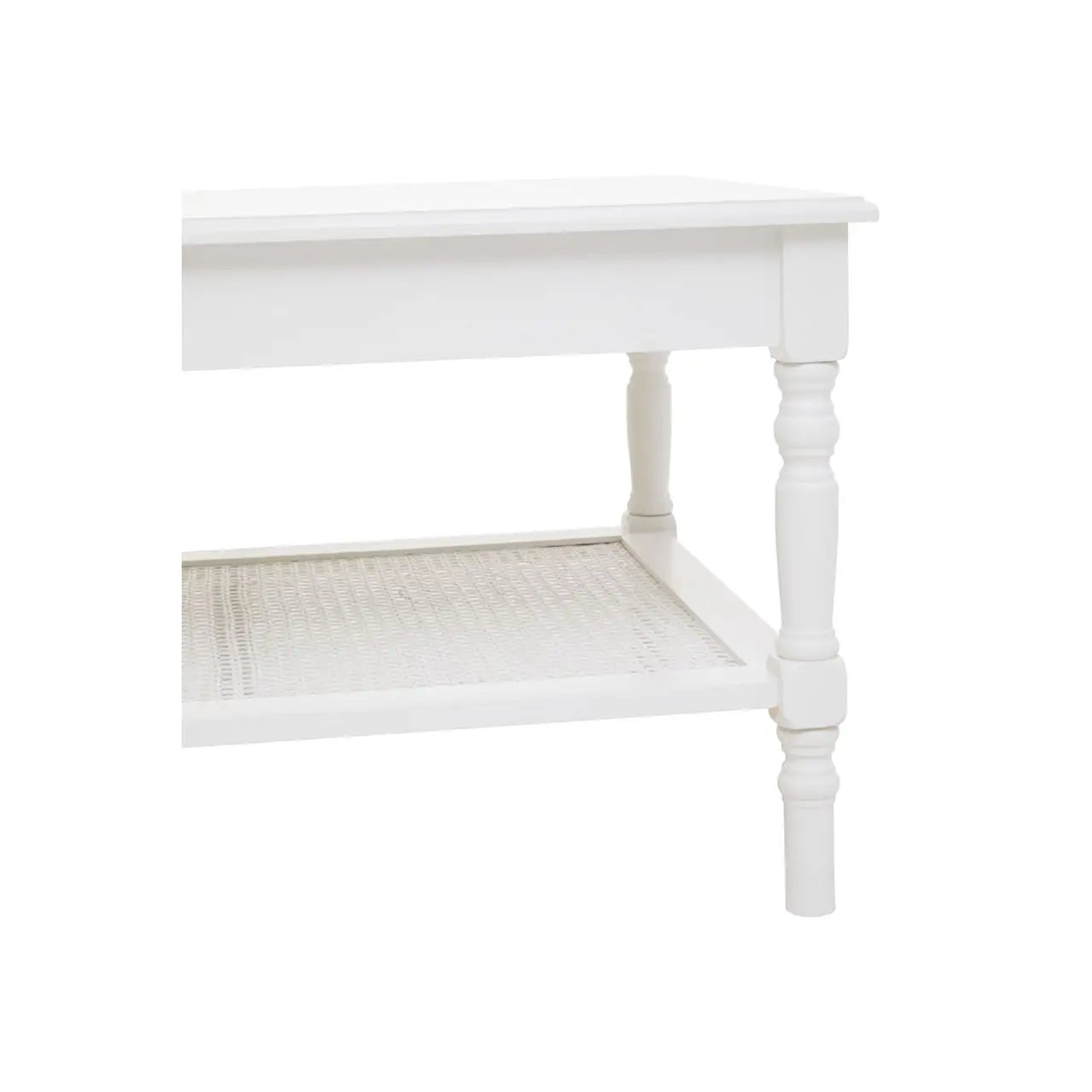 Ester Coffee Table With Rattan Shelf
