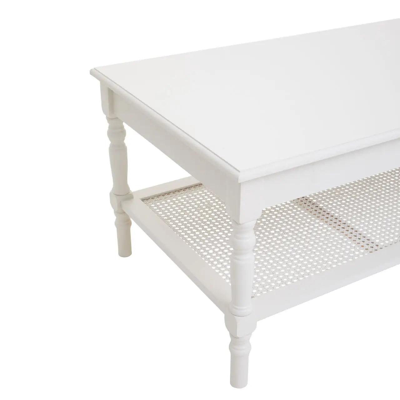 Ester Coffee Table With Rattan Shelf