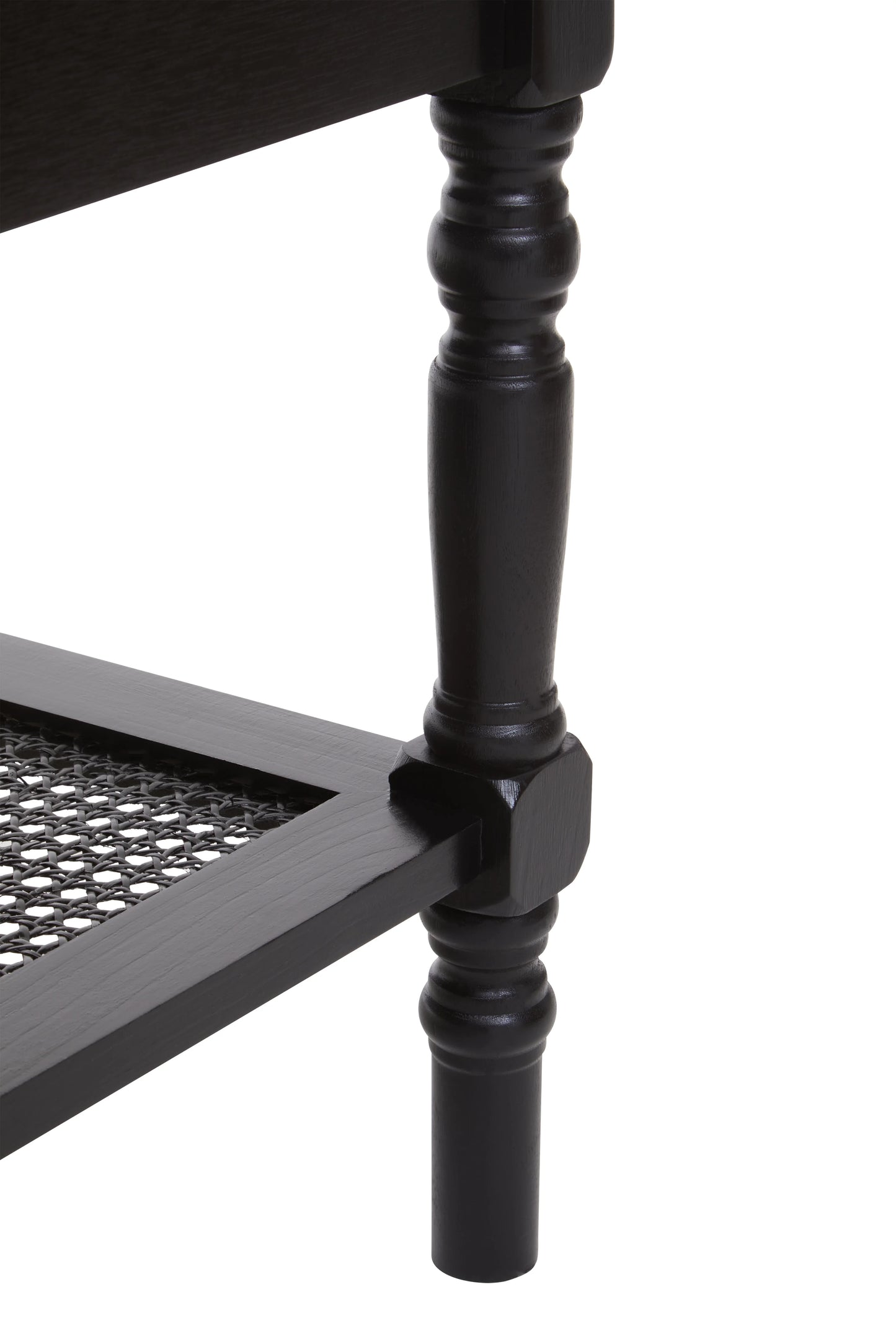 Ester Coffee Table With Rattan Shelf