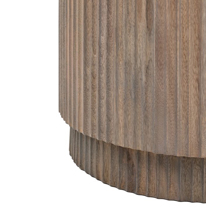Elin Fluted Pedestal Dining Table with Marble Top