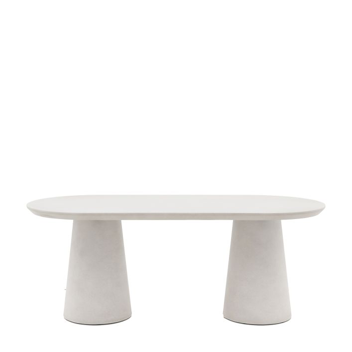 Petra Sculptural Stone-Look Dining Table in Round or Oval
