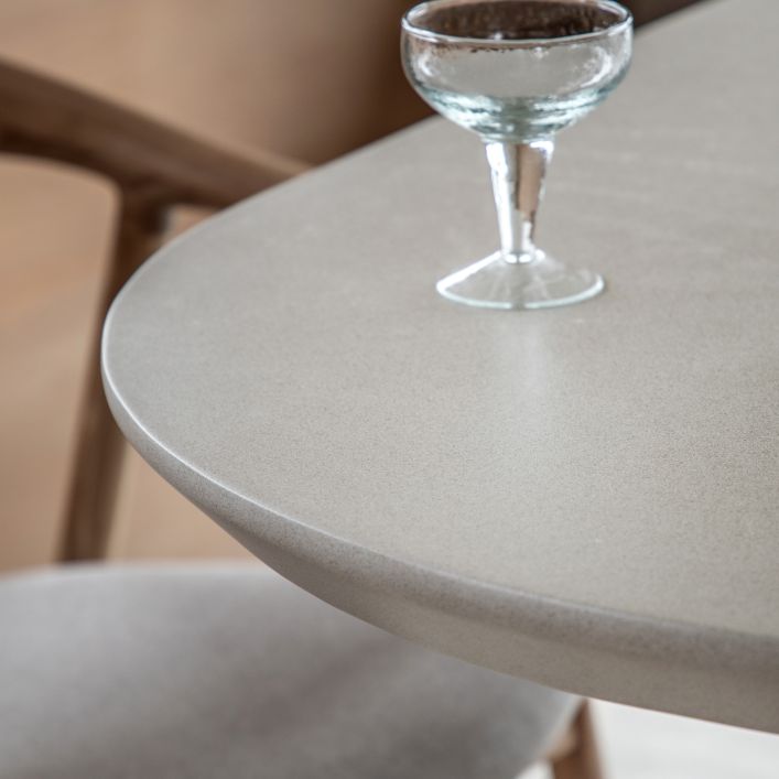 Petra Sculptural Stone-Look Dining Table in Round or Oval