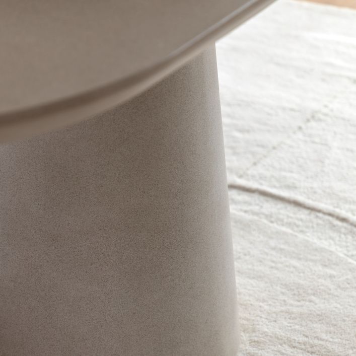 Petra Sculptural Stone-Look Dining Table in Round or Oval