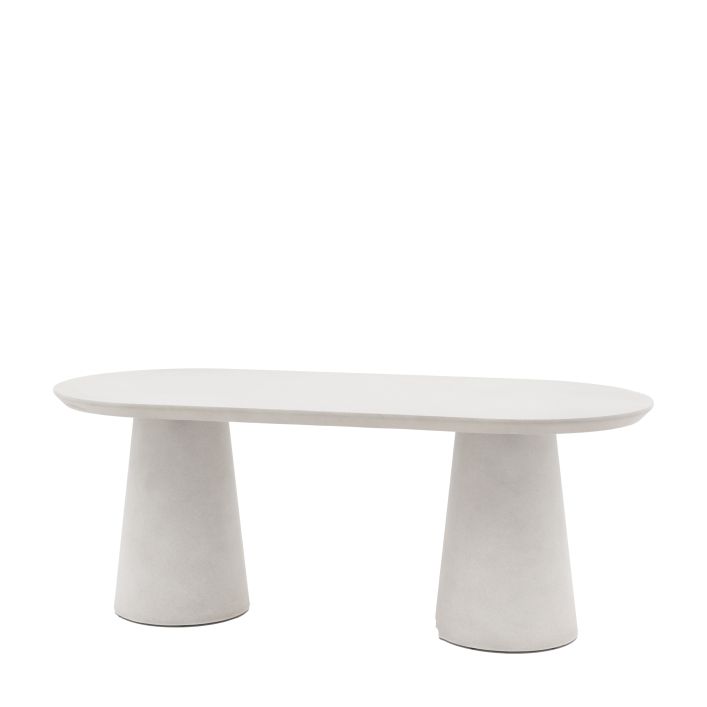 Petra Sculptural Stone-Look Dining Table in Round or Oval
