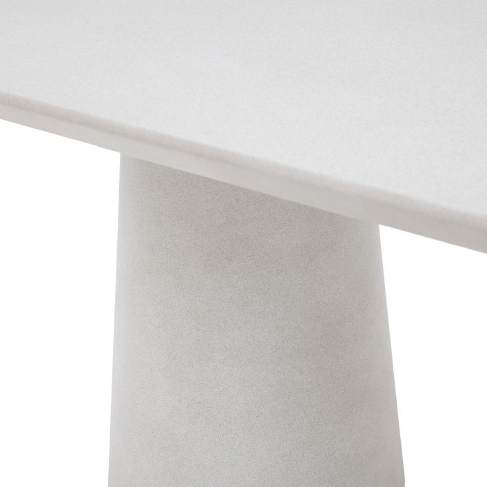 Petra Sculptural Stone-Look Dining Table in Round or Oval
