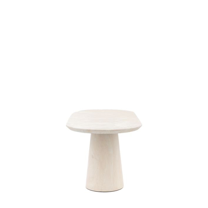 Petra Sculptural Stone-Look Dining Table in Round or Oval