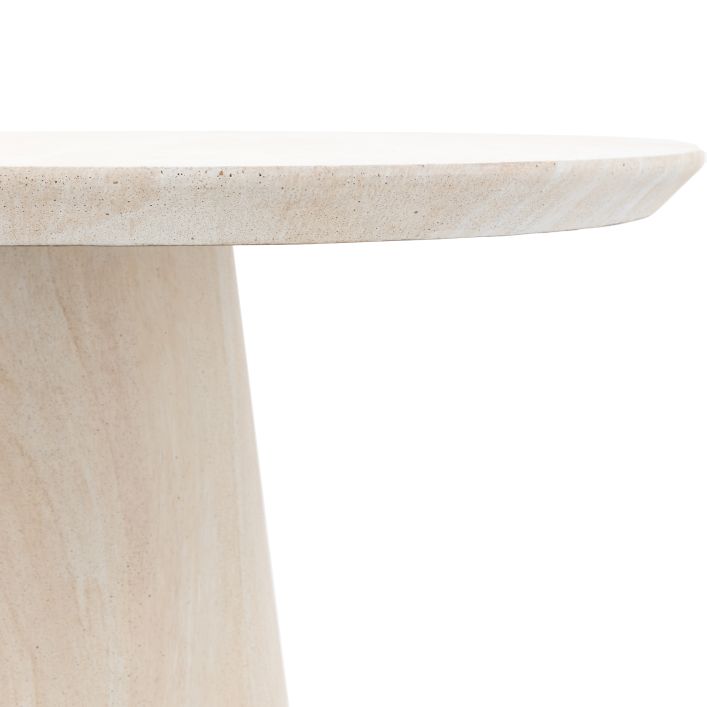 Petra Sculptural Stone-Look Dining Table in Round or Oval