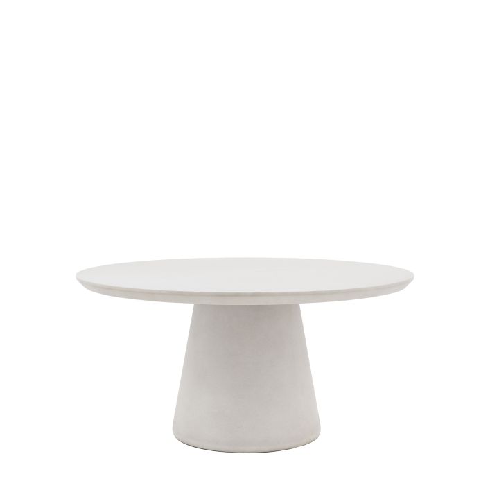 Petra Sculptural Stone-Look Dining Table in Round or Oval