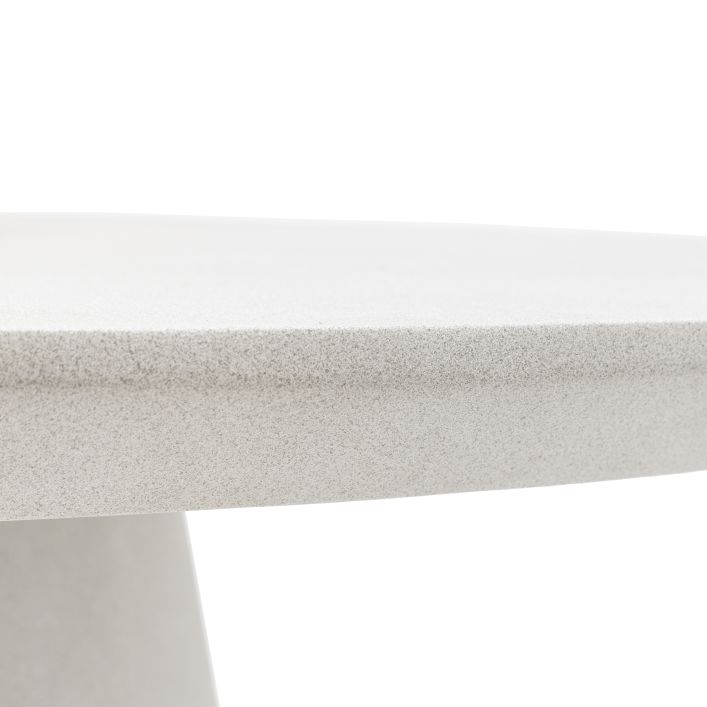 Petra Sculptural Stone-Look Dining Table in Round or Oval
