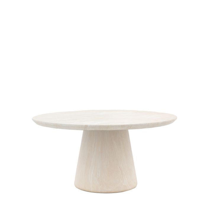 Petra Sculptural Stone-Look Dining Table in Round or Oval