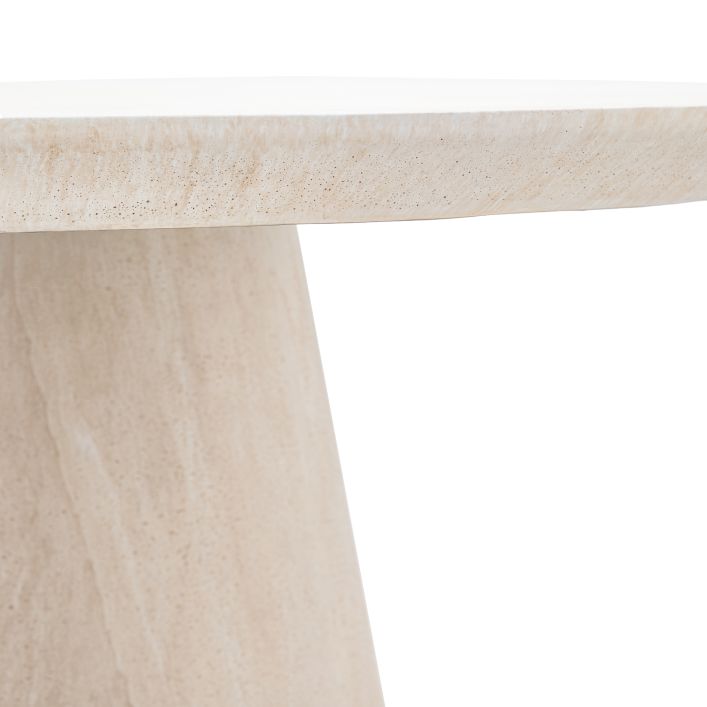 Petra Sculptural Stone-Look Dining Table in Round or Oval