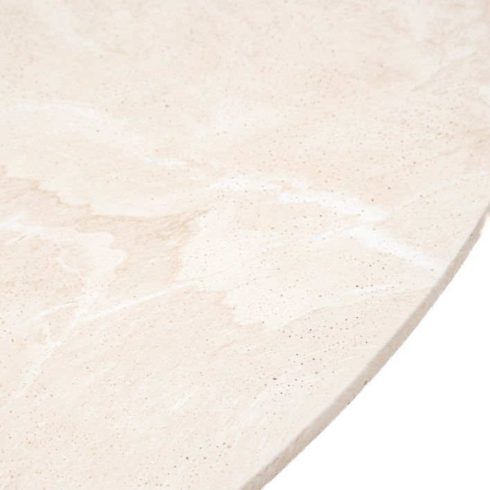 Petra Sculptural Stone-Look Dining Table in Round or Oval