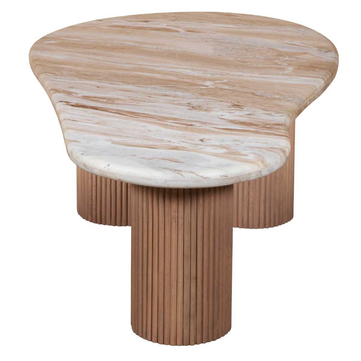 Alva Organic Shaped Coffee Table with Marble Top