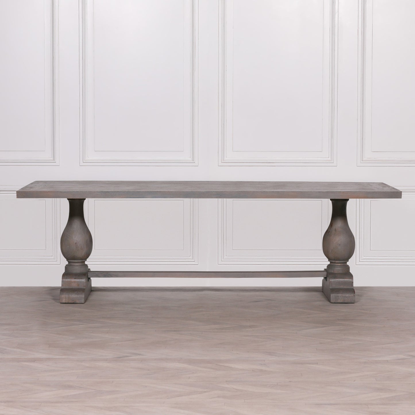 Carson Rustic Rectangular Dining Table with Grey Wash Finish