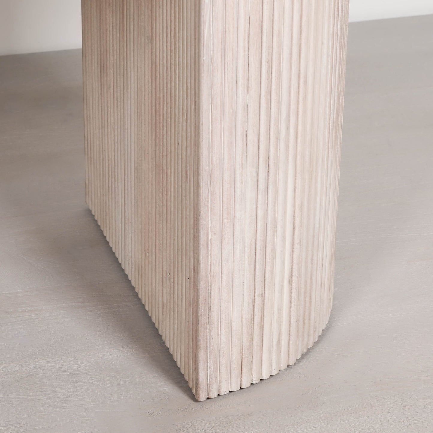 Oval Fluted Blanched Wood Dining Table 230cm