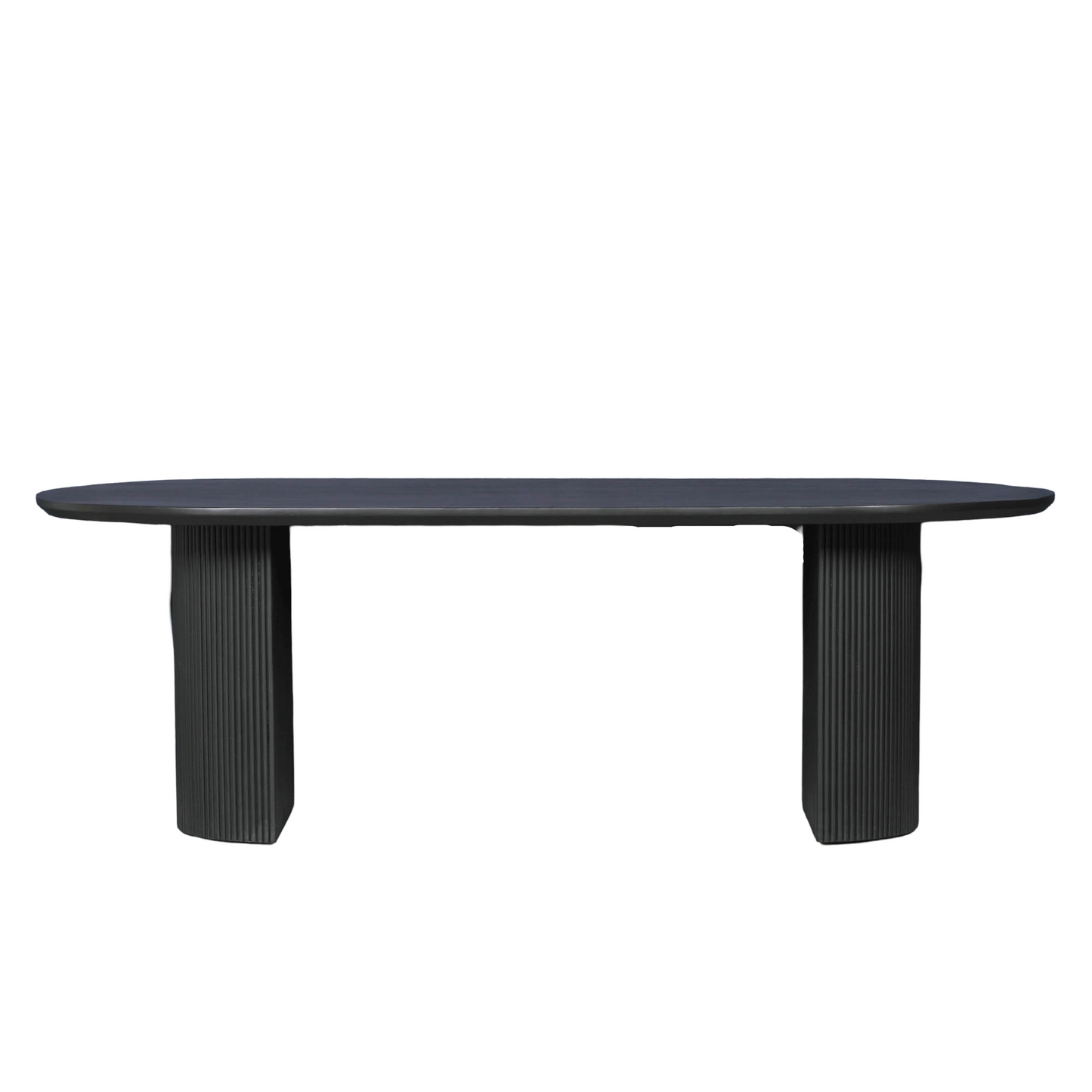 Oval Fluted Blanched Wood Dining Table 230cm