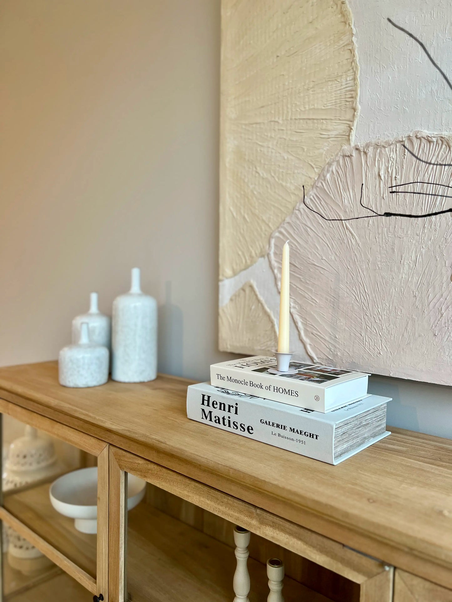 Vintage Style Bleached Sideboard Cabinet 195cm