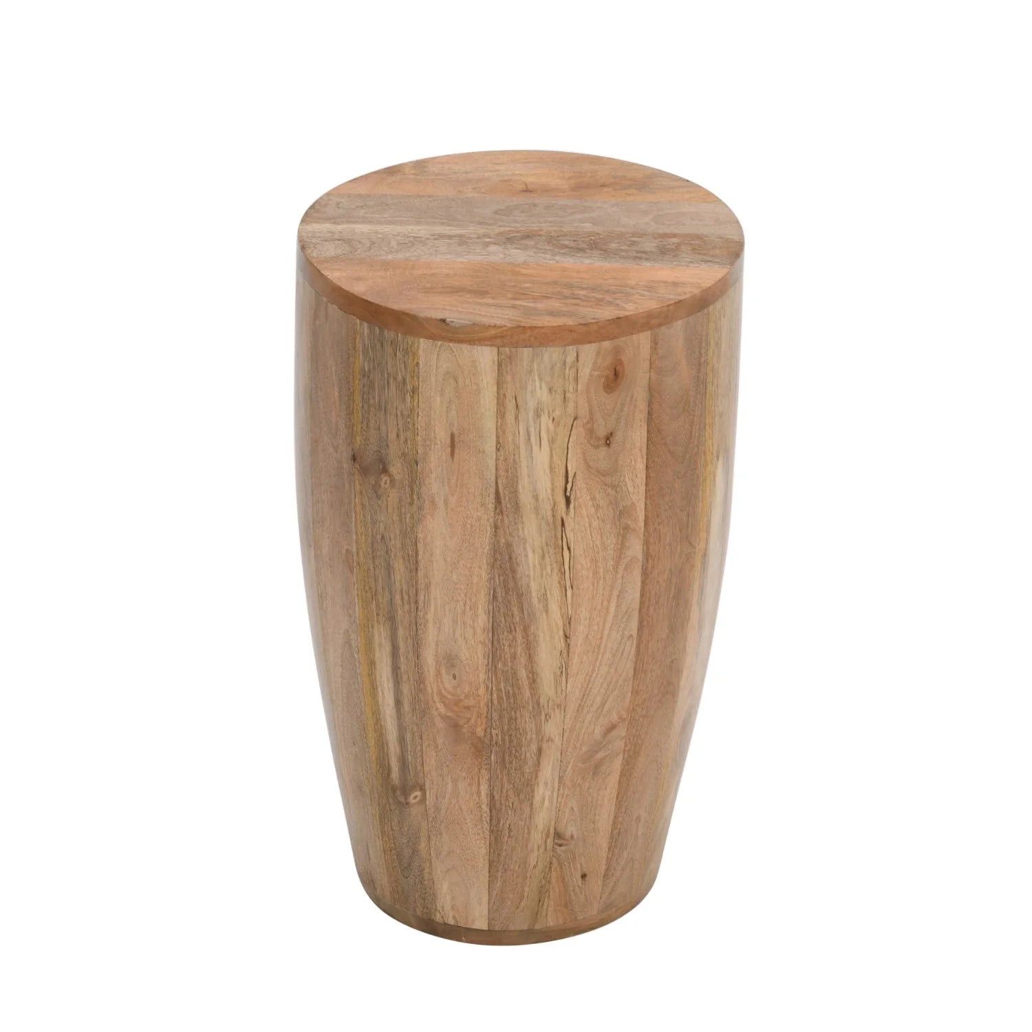 Diya Solid Wood Drum Side Table – Salty Casa