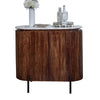 Aadhiya Contemporary Wooden Ribbed Sideboard with White Marble Top