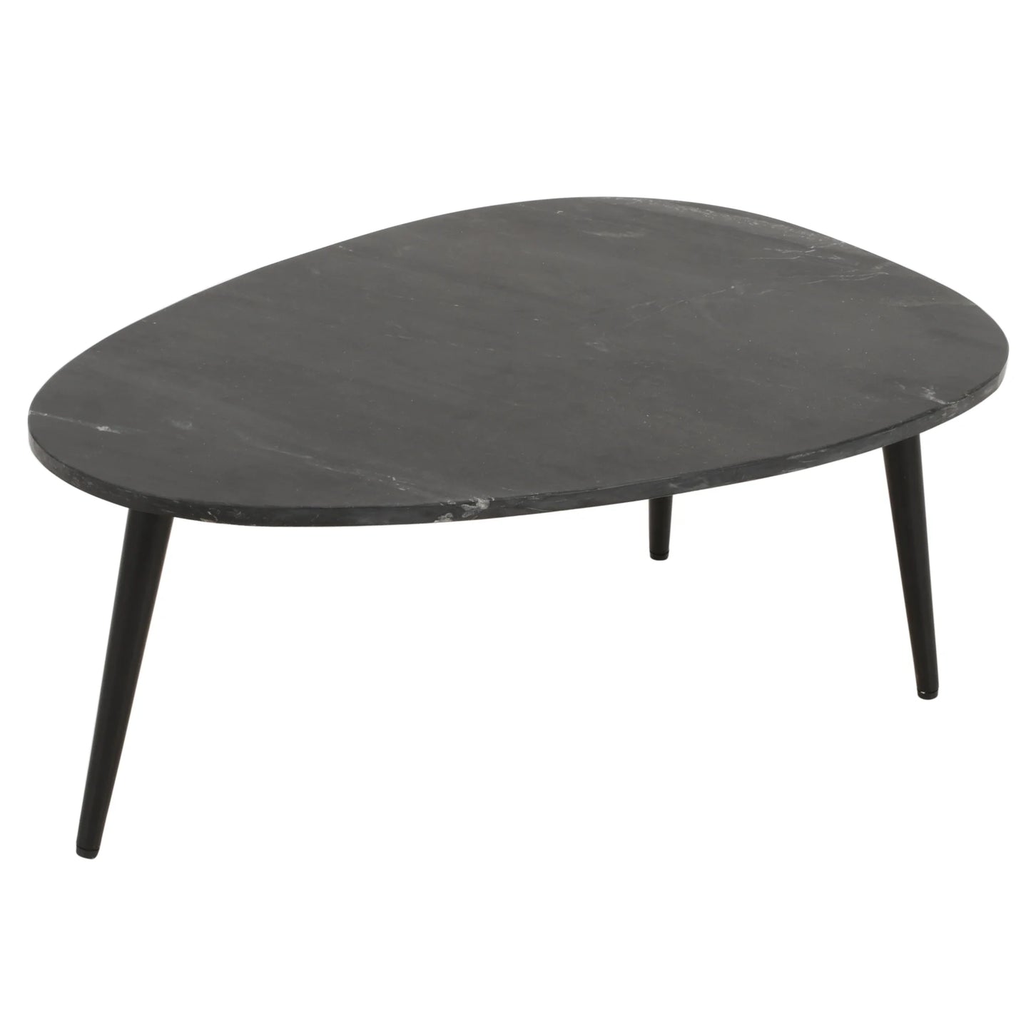 Aadhiya Modern Marble Top Coffee Table with Sleek Metal Legs