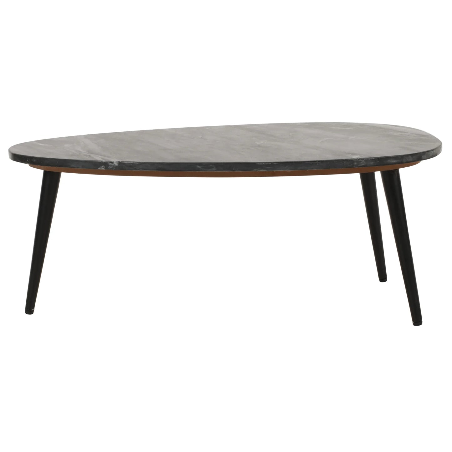 Aadhiya Modern Marble Top Coffee Table with Sleek Metal Legs