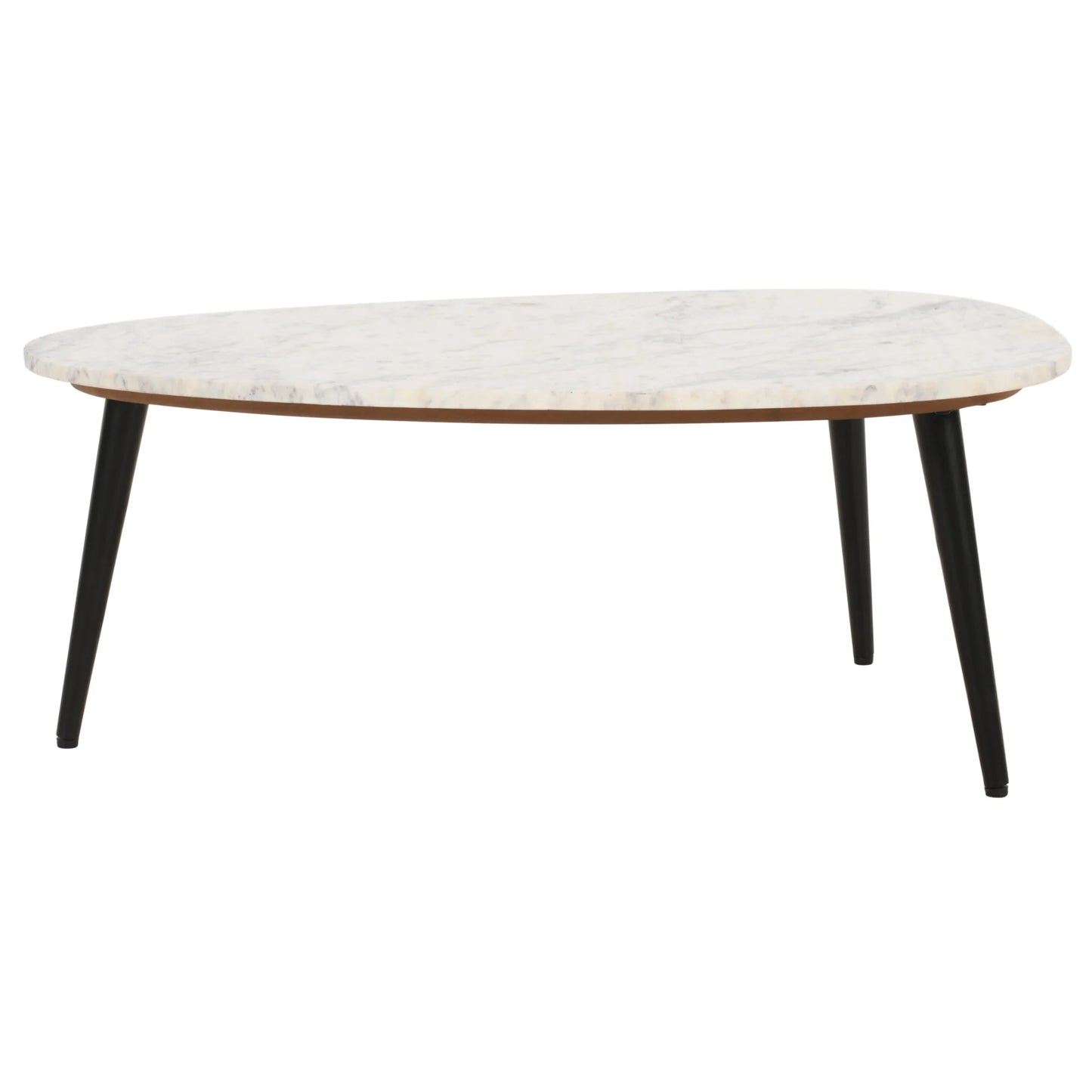 Aadhiya Modern Marble Top Coffee Table with Sleek Metal Legs