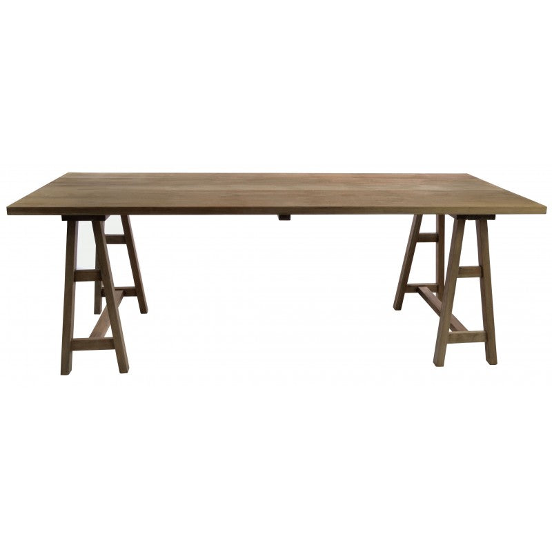Rustic Mahogany Trestle Dining Table