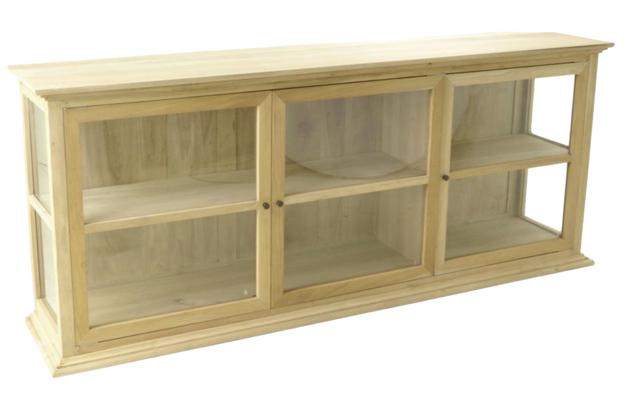Vintage Style Bleached Sideboard Cabinet 195cm