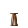 Contemporary Round Slatted Side Table