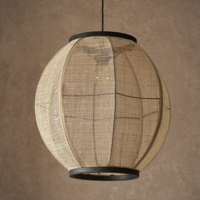 Natural Linen Pendant Light Shade | Cylinder or Round