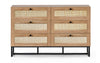 Reese Scandi-Industrial 6-Drawer Double Dresser 120cm