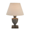 Gigi Linen Table Lamp with Wooden Urn Base