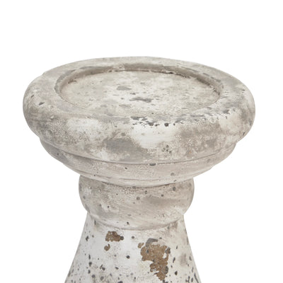 Distressed Rustic Stone Column Candle Holder