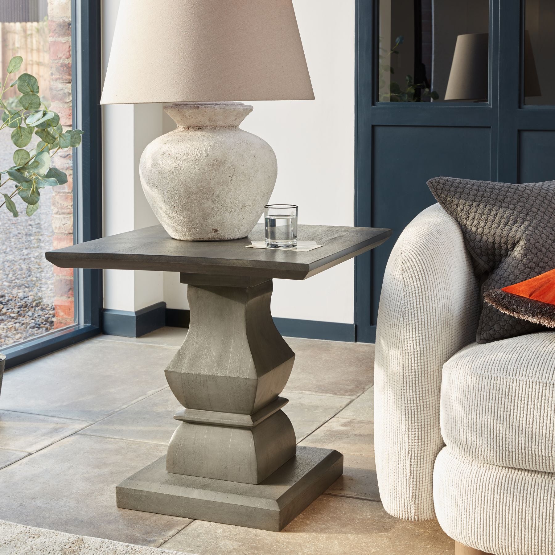 Pedestal end table clearance with drawer