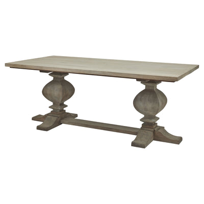 Rustic Bleached Wood Rectangular Dining Table 200cm