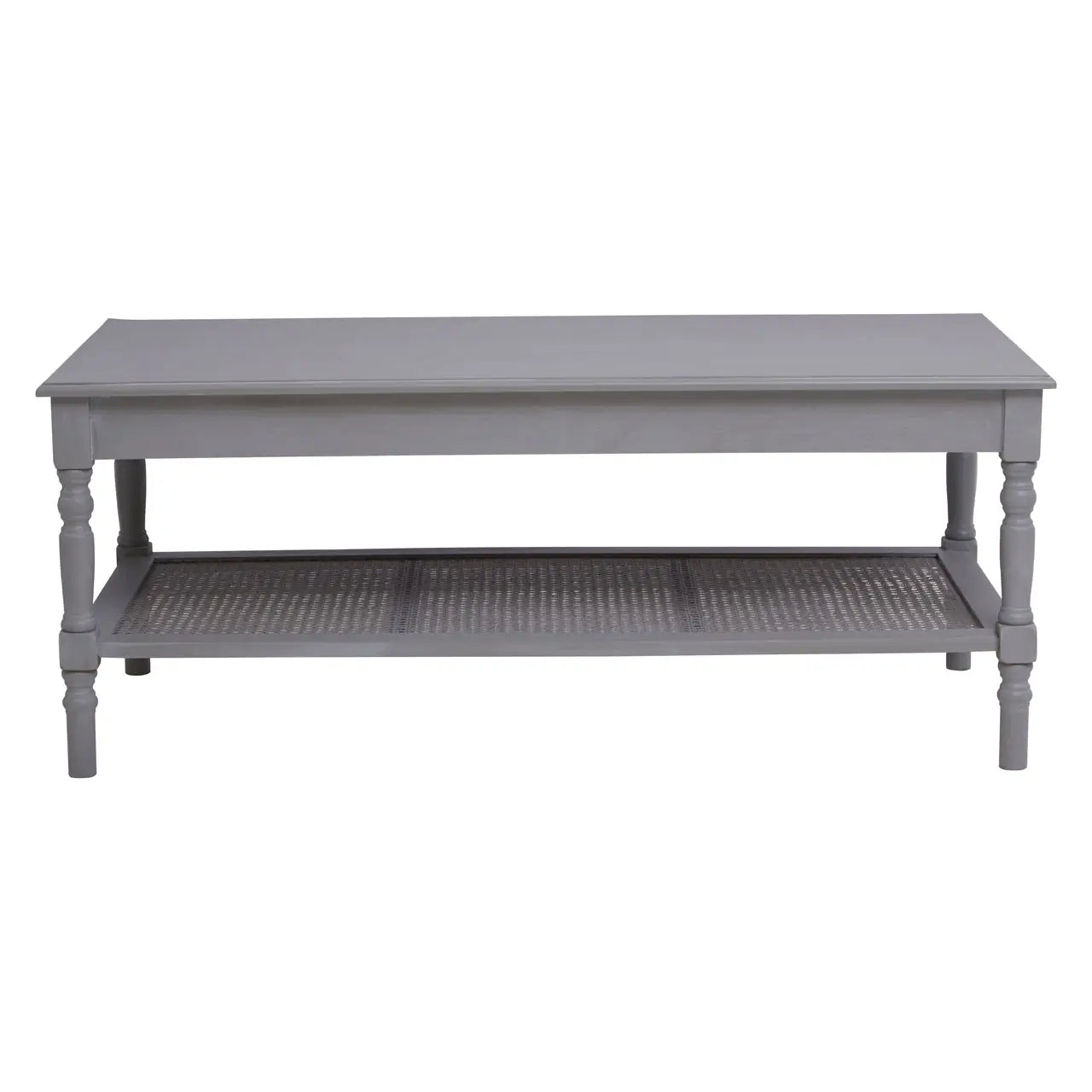 Ester Coffee Table With Rattan Shelf