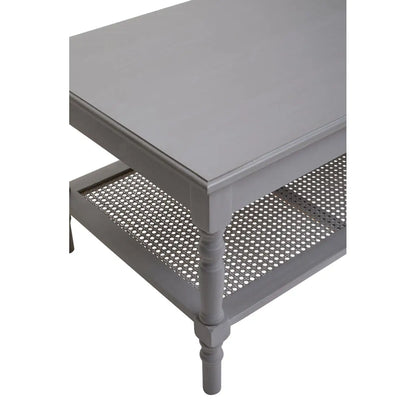 Ester Coffee Table With Rattan Shelf