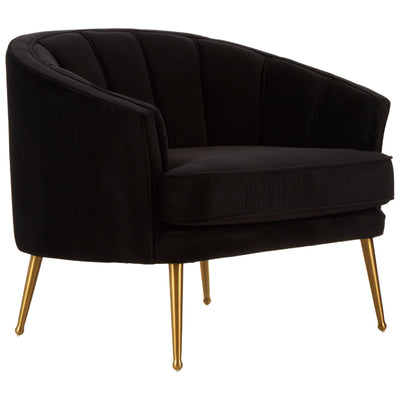 Chase Luxe Black Velvet Tub Chair