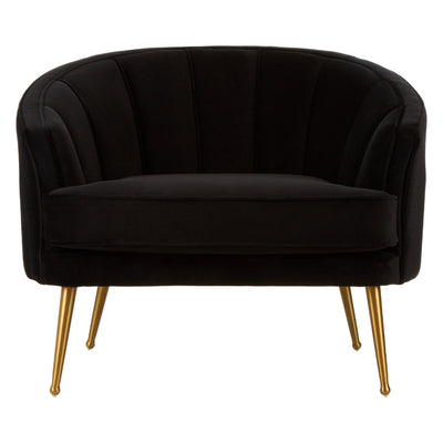 Chase Luxe Black Velvet Tub Chair