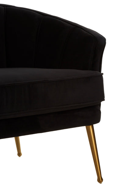 Chase Luxe Black Velvet Tub Chair