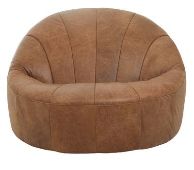 Vintage Round Leather Chair