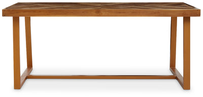 Herringbone Rectangular Teak Dining Table 180cm