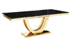 Black and Gold Marble Rectangular Dining Table 200cm