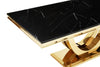 Black and Gold Marble Rectangular Dining Table 200cm