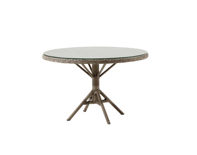 Sika-Design Exterior | Grace Round Garden Dining Table with Glass Top 120cm