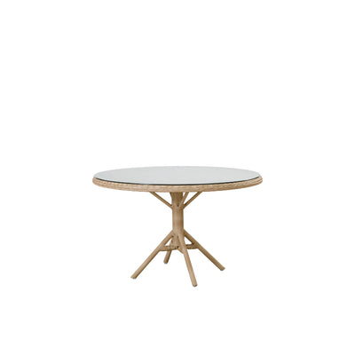Sika-Design Exterior | Grace Round Garden Dining Table with Glass Top 120cm