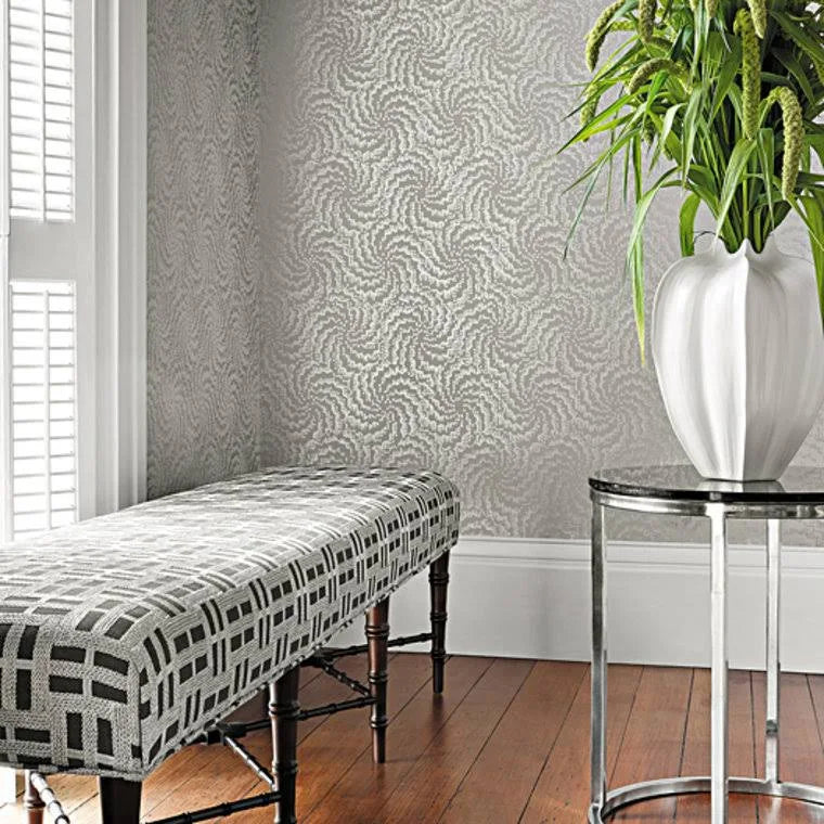 Anna French Cirrus Wallpaper AT7936 White on Pearl