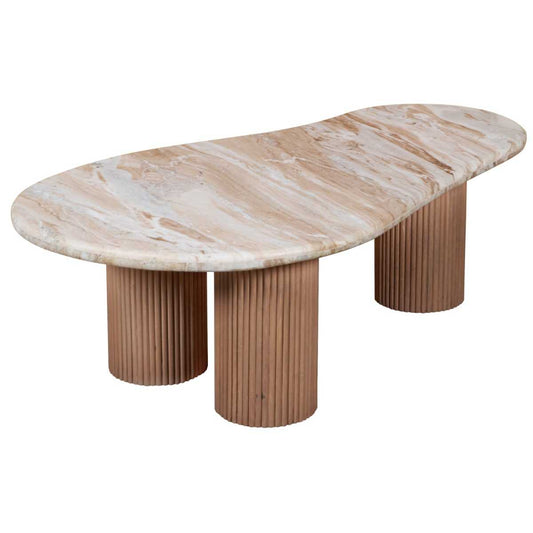 Alva Organic Shaped Coffee Table with Marble Top