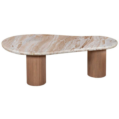 Alva Organic Shaped Coffee Table with Marble Top